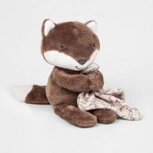 Carter's Just One You Adorable Brown Security Blanket Plush Rattle Fox Toy 9”